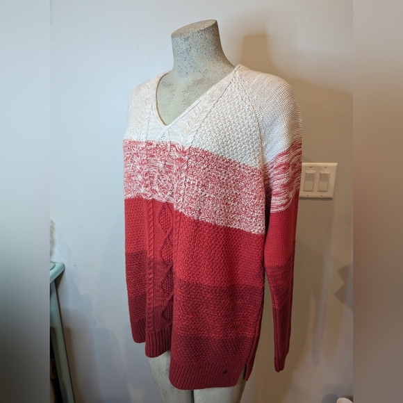 Olsen Europe Red Maple Cable Cotton Knit Sweater Size XL NWT - Picture 6 of 14